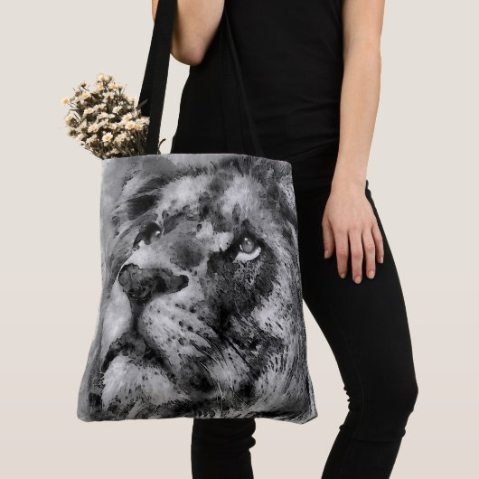 Placid Lion Face Silver Tasche (Von Nahem)