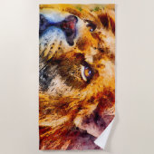 Placid Lion Face Strandtuch (Vorderseite)