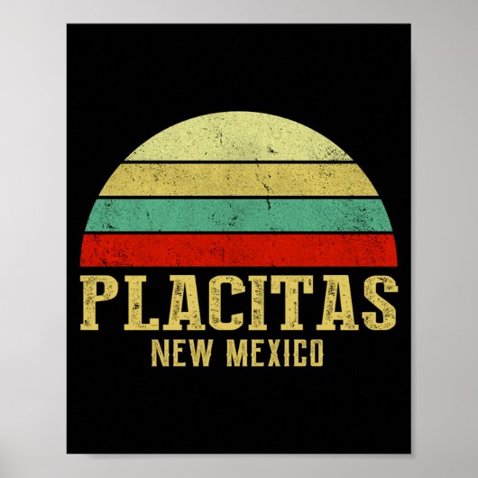 Placitas New Mexico Vintage Retro Sunset _1  Poster (Vorne)