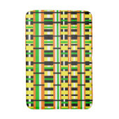 Pläd in Green, Orange & Yellow Modern Pattern Badematte (Vorderseite Vertikal)