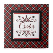 Pläd Personalized snowflake Fliese (Vorderseite)