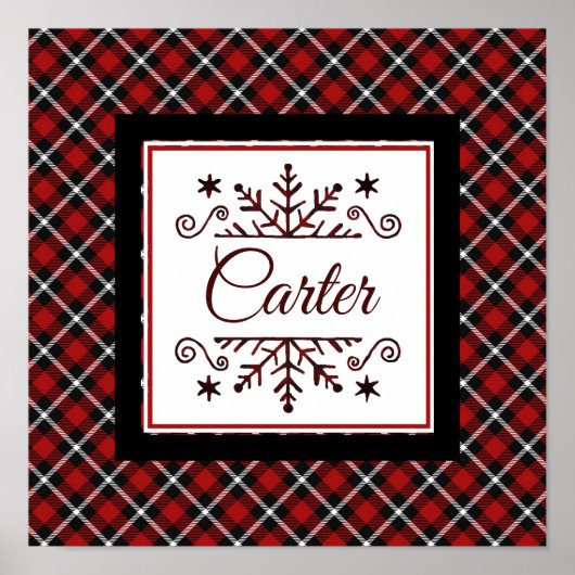 Pläd Personalized snowflake Poster (Vorne)