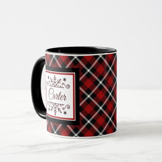 Pläd Personalized snowflake Tasse (Vorderseite Links)