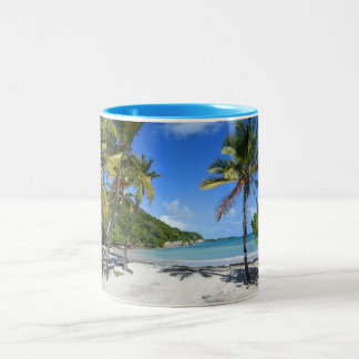 plage de guadeloupe zweifarbige tasse