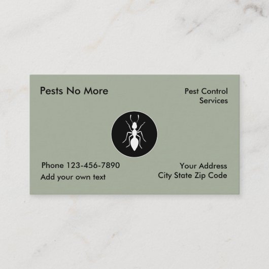 Plage-Kontrollen-Dienstleistungen Visitenkarte (Vorderseite)