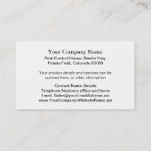 Plage-Kontrollen-Geschäftskarte Visitenkarte (Rückseite)