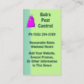 Plage-Kontrollen-Service Visitenkarte (Rückseite)