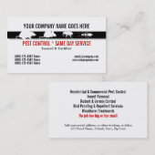 Plage-Schädlinge-Kontrolle personifizieren Visitenkarte (Vorne/Hinten)