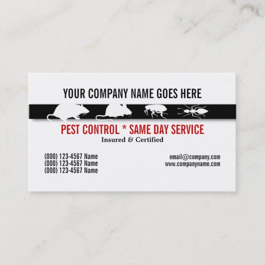 Plage-Schädlinge-Kontrolle personifizieren Visitenkarte (Vorderseite)