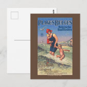 Plages Belges Vintage Poster 1920 Postkarte (Vorne/Hinten)