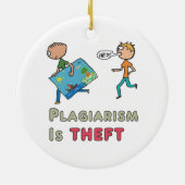 Plagiarism Is Theft Keramik Ornament (Hinten)