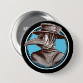 Plague Doctor Button Blue (Vorne & Hinten)