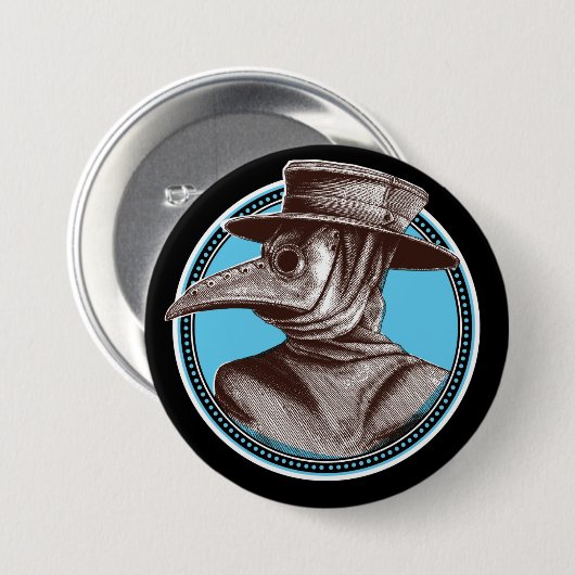 Plague Doctor Button Blue (Vorne & Hinten)