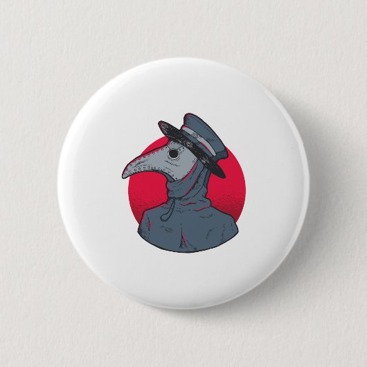 Plague Doctor Gift für grauenhafte Gotik Lover Button (Vorderseite)