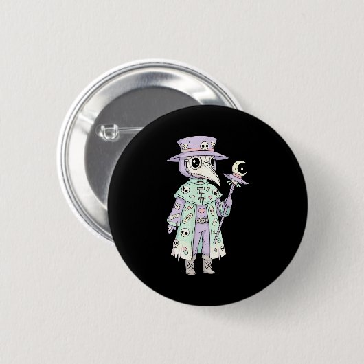 Plague Doctor Gothic Pastel Cute Moth Face Mask Oc Button (Vorne & Hinten)