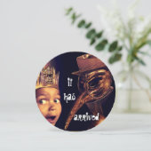 Plague Doctor Round Adult Halloween Party Einladung (Stehend Vorderseite)