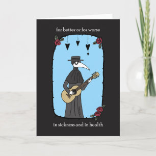 Plague Doctor spielt Gitarre lustig Goth Valentine Karte