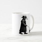 Plague Doctor Walking Chihuahua Kaffeetasse (VorderseiteRechts)