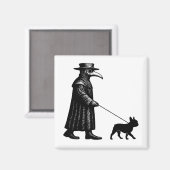 Plague Doctor Walking Frenchie Magnet (Vorderseite/Rückseite)
