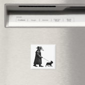 Plague Doctor Walking Frenchie Magnet (In Situ (Geschirrspüler))