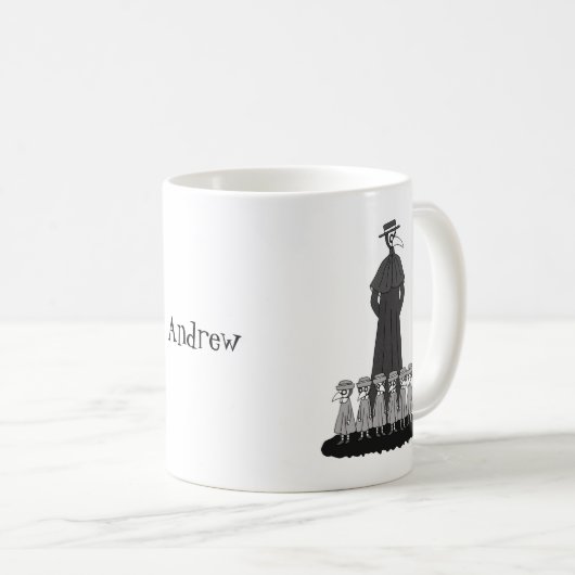Plague Doktor mit Schülern Funny Lehrer Custom Kaffeetasse (VorderseiteRechts)