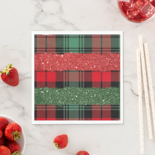 Plaid and Glitter Paper Napkin Serviette (Beispiel)