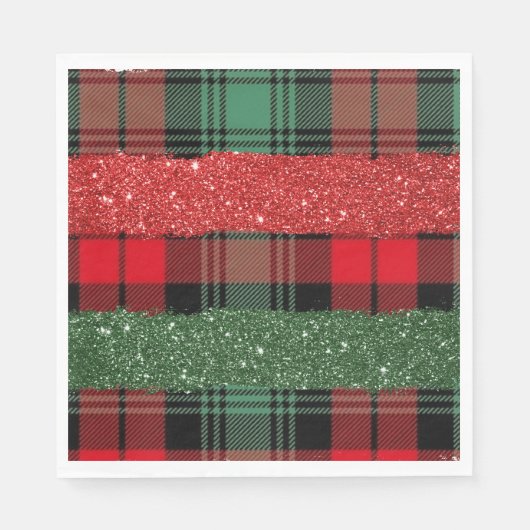 Plaid and Glitter Paper Napkin Serviette (Vorderseite)