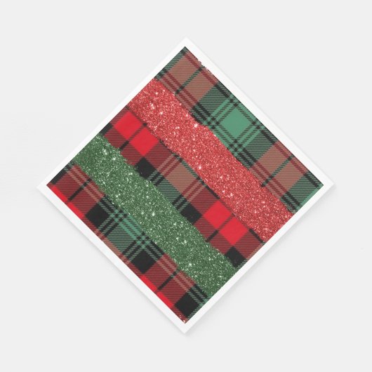 Plaid and Glitter Paper Napkin Serviette (Ecke)