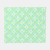 Plaid and Hearts Blue Yellow Pattern with white Fleecedecke (Vorderseite (Horizontal))