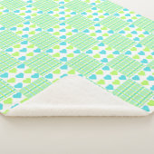 Plaid and Hearts Blue Yellow Pattern with white Sherpadecke (3/4)