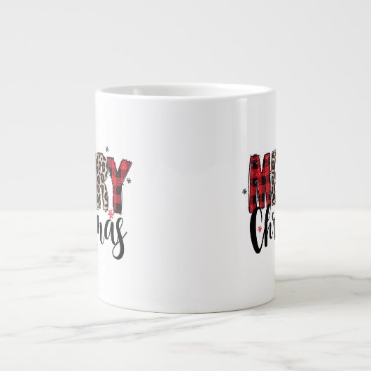 Plaid Animal Print Specialty Mug Jumbo-Tasse (Vorderseite)