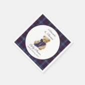 Plaid Bear Themed Baby Shower Serviette (Ecke)
