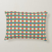 Plaid Beige Green Red Accent Pillow Dekokissen (Rückseite)