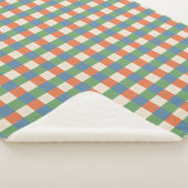 Plaid Beige Green Red Sherpa Blanket Sherpadecke (3/4)