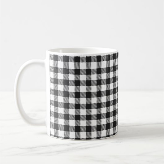Plaid Black and White Check Kaffeetasse (Links)