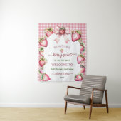 Plaid bow berry sweet baby shower backdrop  wandteppich (Beispiel)