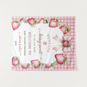 Plaid bow berry sweet baby shower backdrop  wandteppich (Vorderseite (Horizontal))
