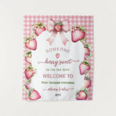 Plaid bow berry sweet baby shower backdrop  wandteppich (Vorderseite)