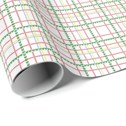 Plaid Bows Wrapping Paper Geschenkpapier (Rolleneckpunkt)
