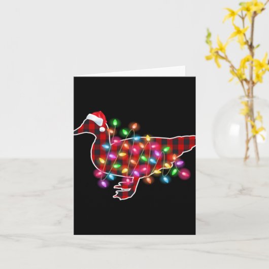 Plaid Buffalo Duck Christmas Pajamas Xmas Lights F Karte (Gelbe Blume)