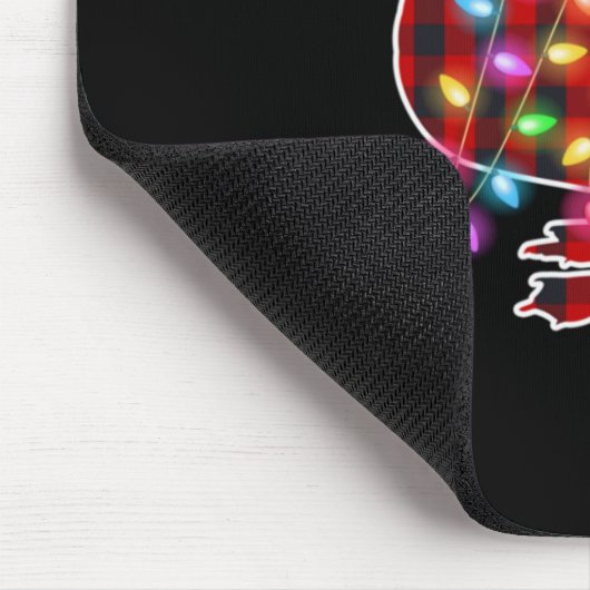 Plaid Buffalo Duck Christmas Pajamas Xmas Lights F Mousepad (Ecke)