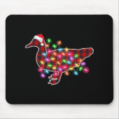Plaid Buffalo Duck Christmas Pajamas Xmas Lights F Mousepad (Vorne)