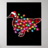 Plaid Buffalo Duck Christmas Pajamas Xmas Lights F Poster (Vorne)