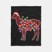 Plaid Buffalo Llama Christmas Pajamas Xmas Lights Fleecedecke (Vorderseite)