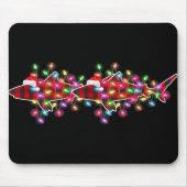 Plaid Buffalo Shark Christmas Pajamas Xmas Lights  Mousepad (Vorne)