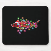 Plaid Buffalo Shark Christmas Pajamas Xmas Lights Mousepad (Vorne)
