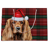 Plaid Christmas Cocker Spaniel Dog  Große Geschenktüte (Vorderseite)