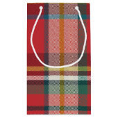 Plaid Christmas Holiday Red Green Rustic Kleine Geschenktüte (Rückseite)