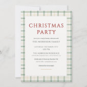 Plaid Christmas Party Invitation Einladung (Vorderseite)