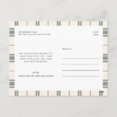 Plaid Christmas Postcard with Photo Feiertagspostkarte (Rückseite)